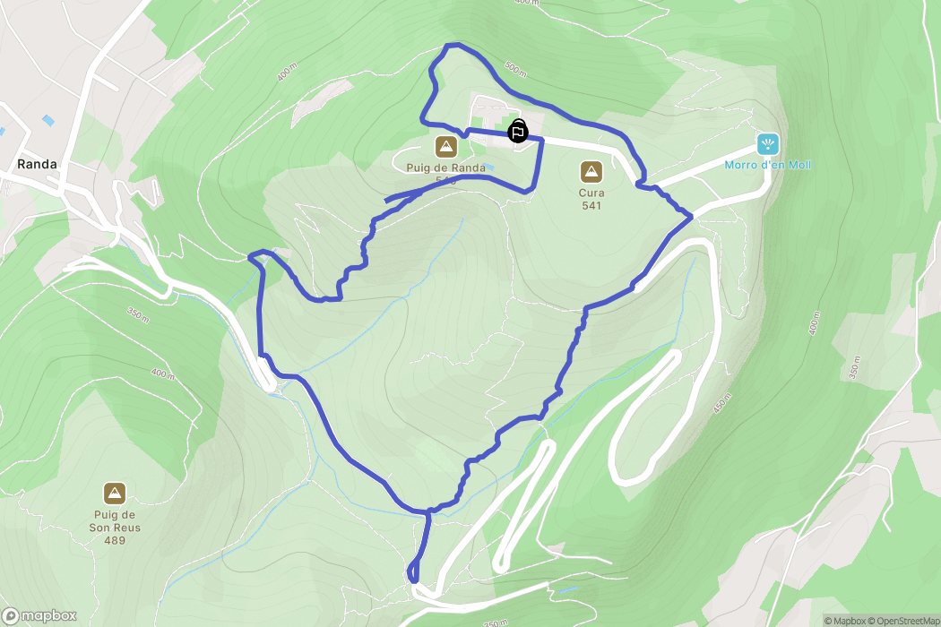 Algaida : carte du parcours de randonnée - Spain