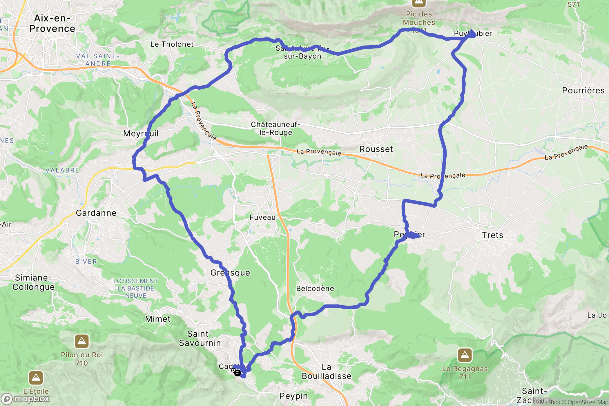 Cadolive : carte du parcours de randonnée - France