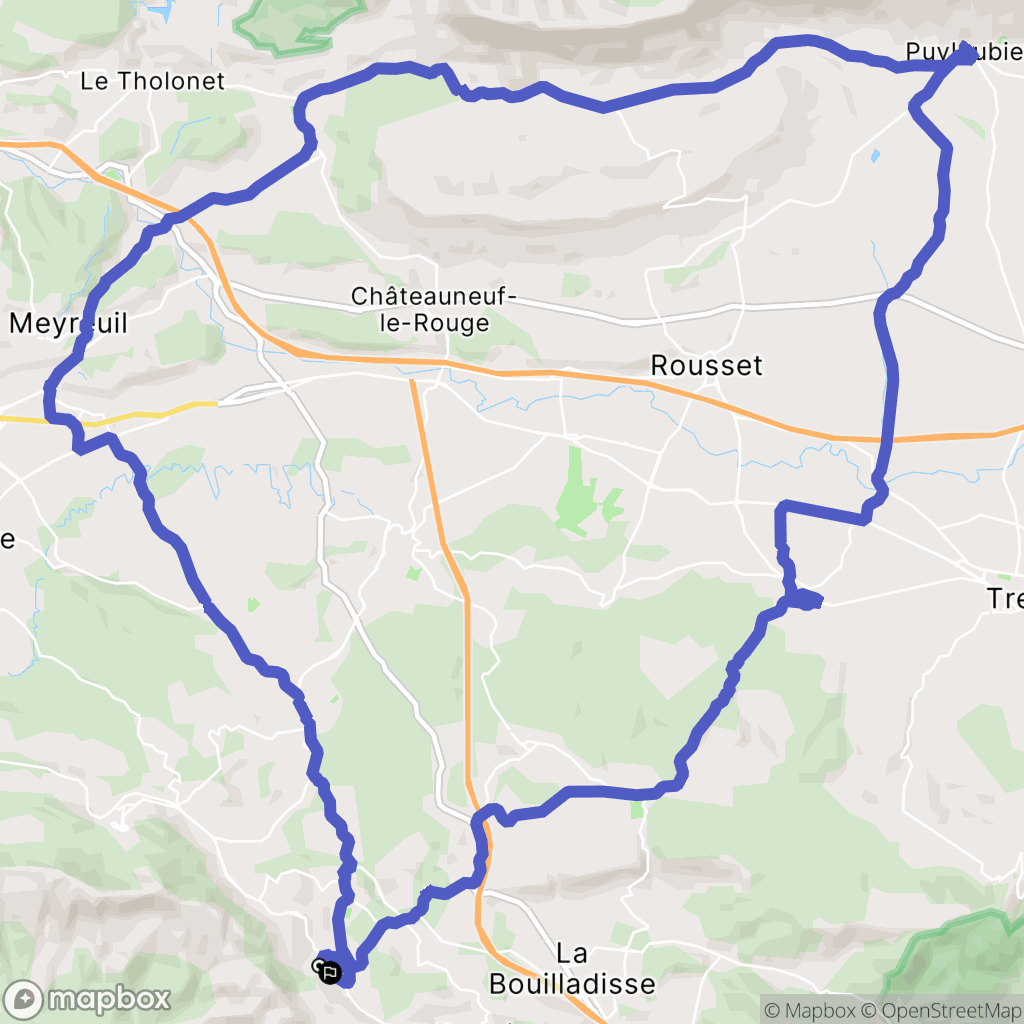 Cadolive : carte du parcours de randonnée - France