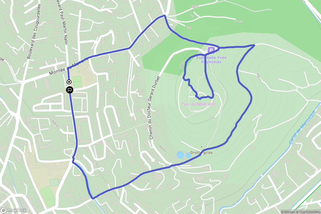 Manosque : carte du parcours de randonnée - France