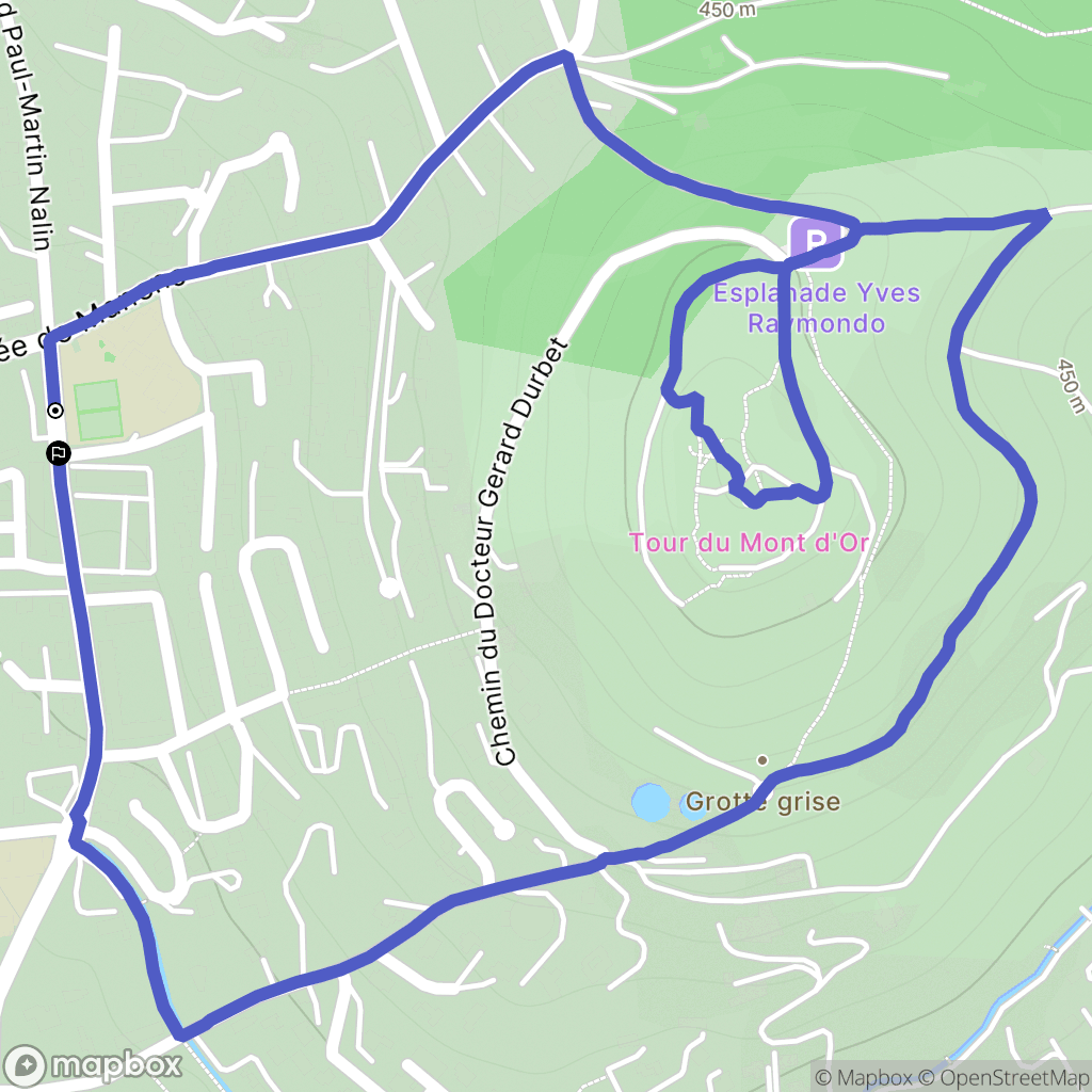Manosque : carte du parcours de randonnée - France
