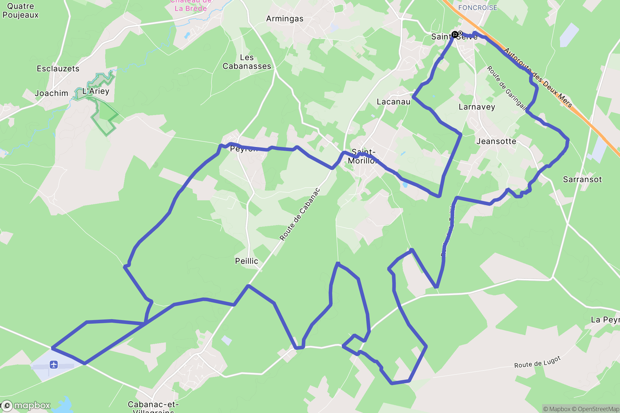 Saint-Selve : carte du parcours de randonnée - France
