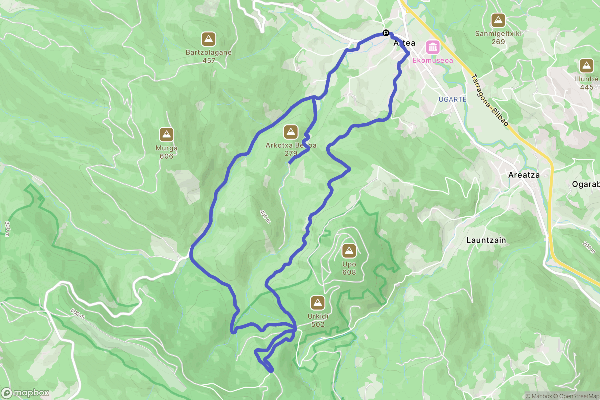 Herriko Plaza : carte du parcours de randonnée - Spain