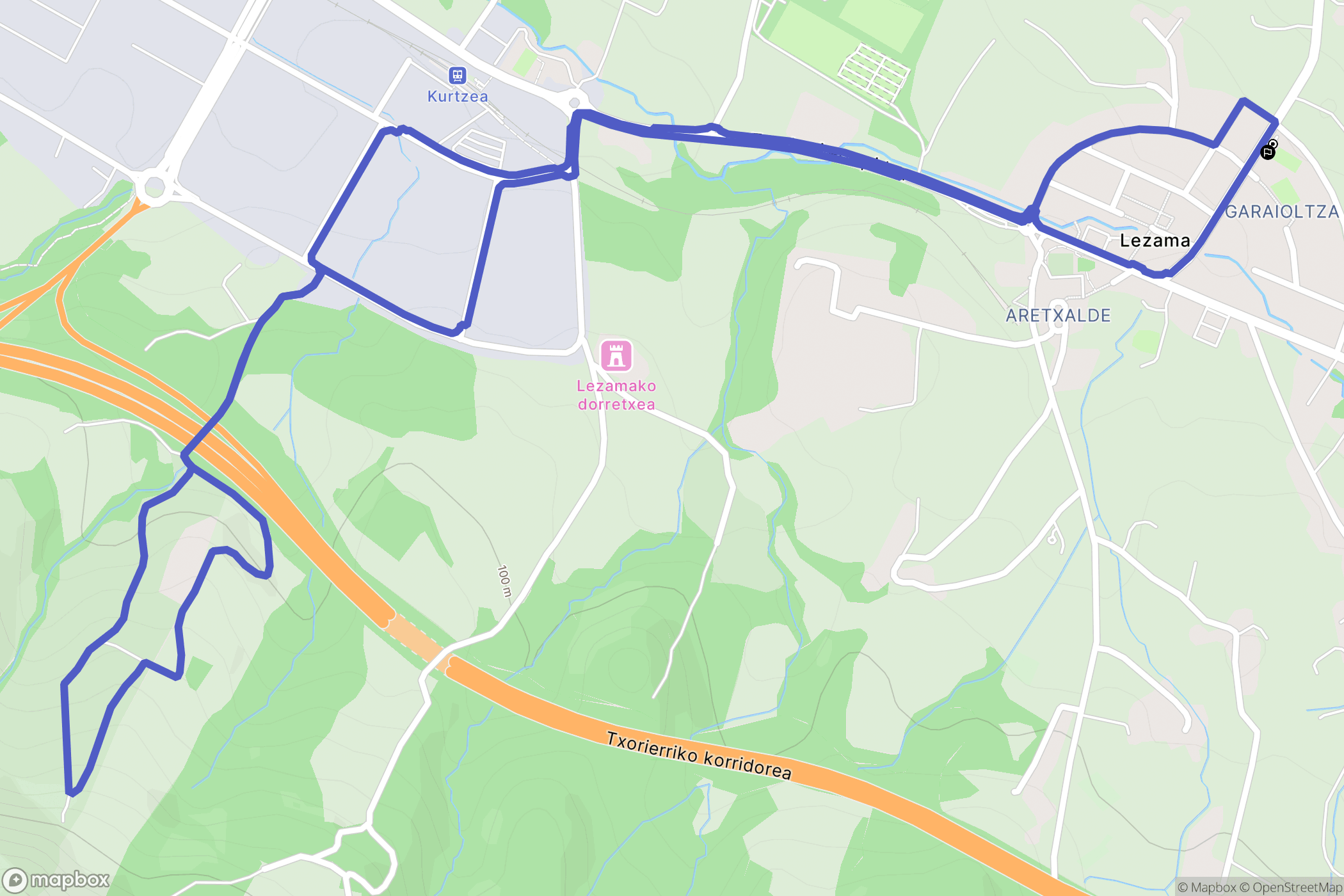 Garaioltza : carte du parcours de randonnée - Spain