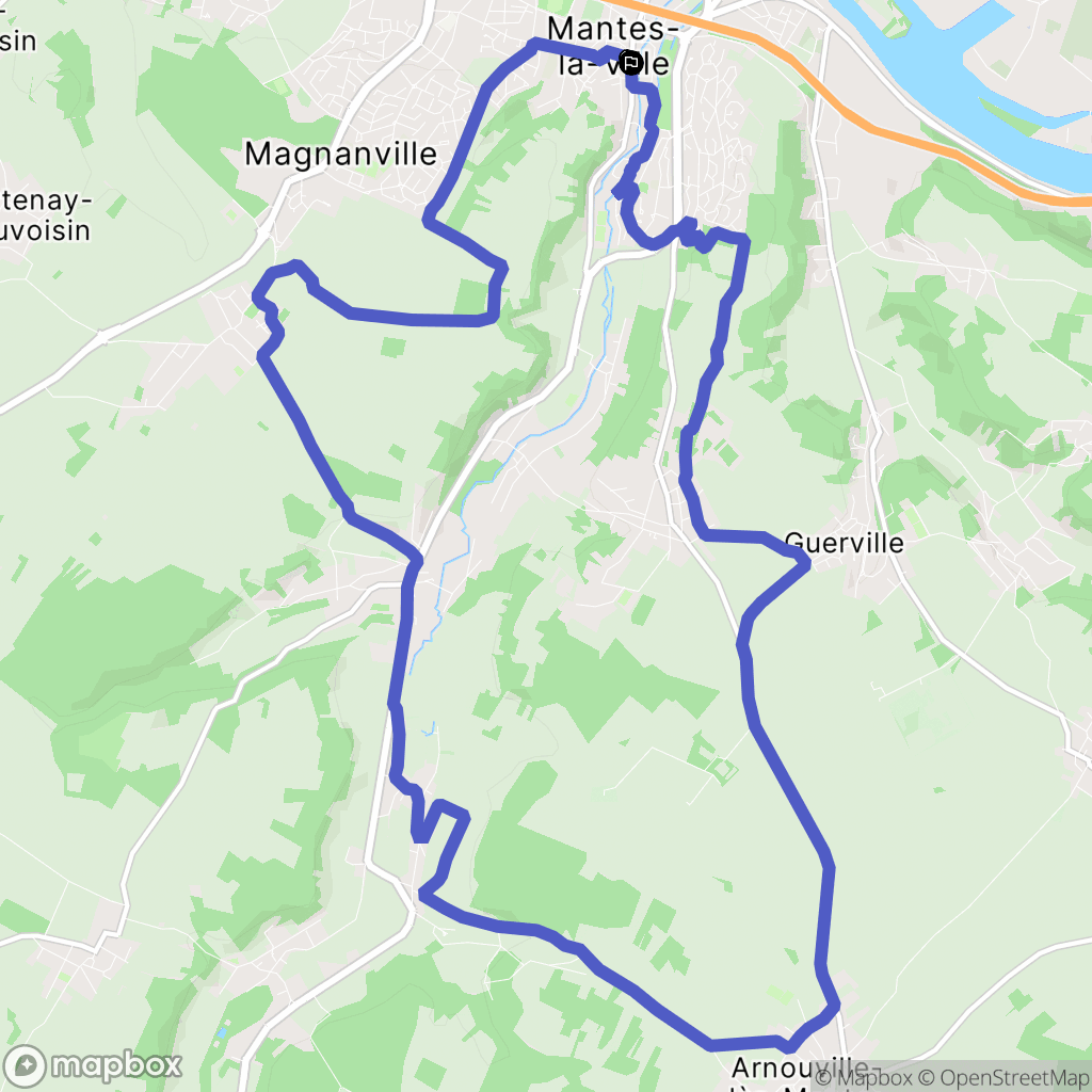 Mantes-la-Ville : carte du parcours de randonnée - France