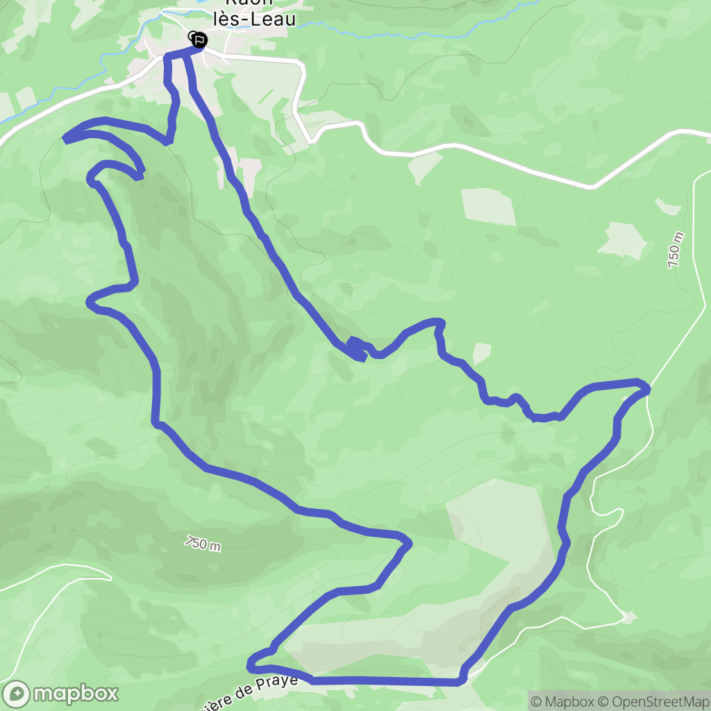 Raon-sur-Plaine : carte du parcours de randonnée - France
