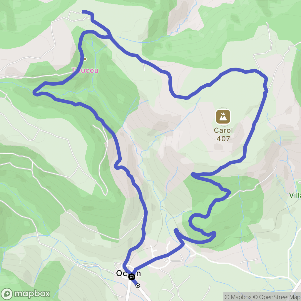 Octon : carte du parcours de randonnée - France