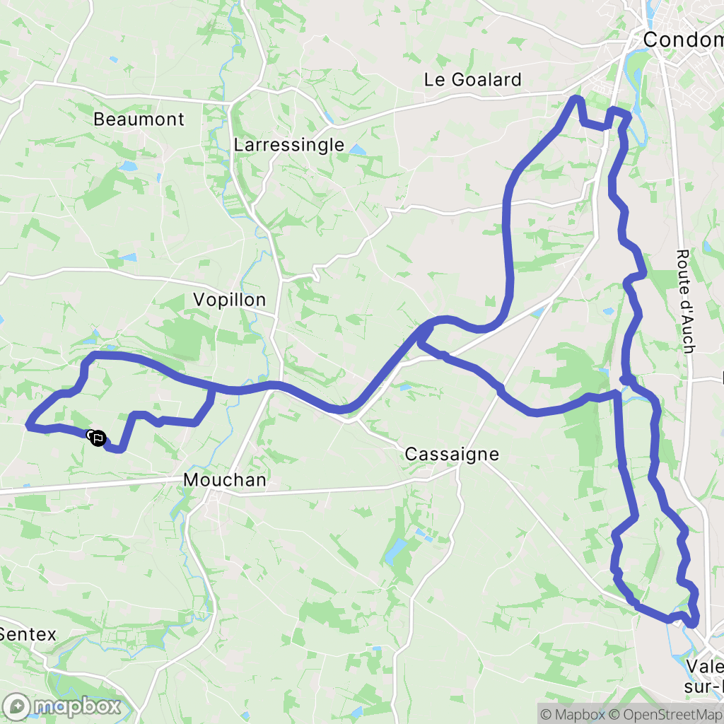 Lauraët : carte du parcours de randonnée - France