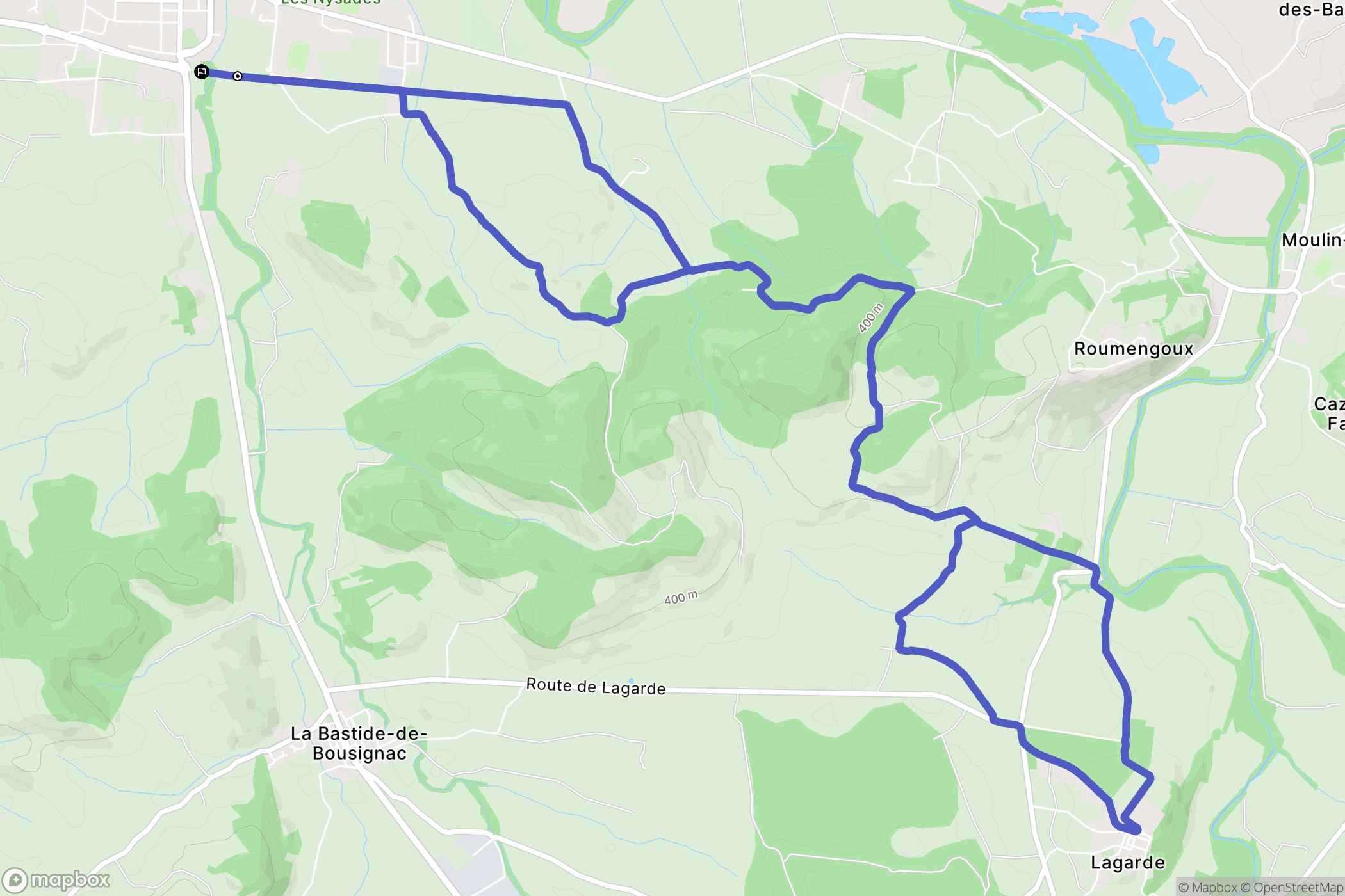 Mirepoix : carte du parcours de randonnée - France