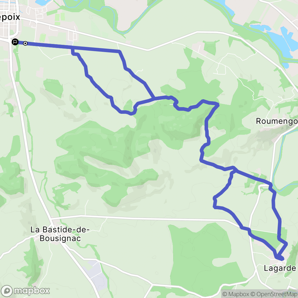 Mirepoix : carte du parcours de randonnée - France
