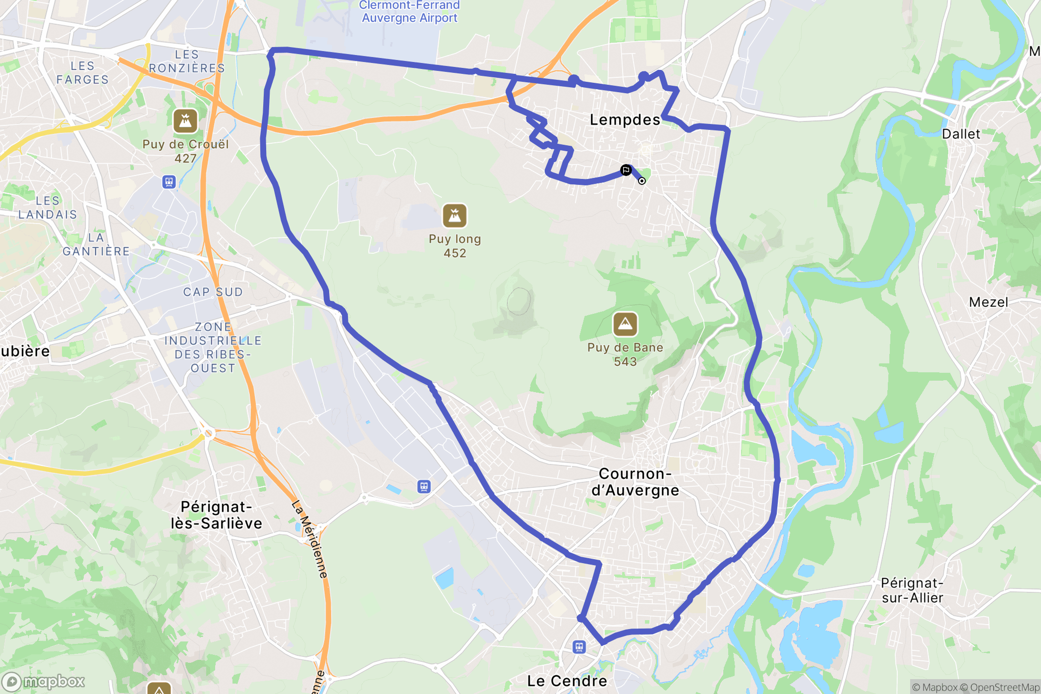 Lempdes : carte du parcours de randonnée - France