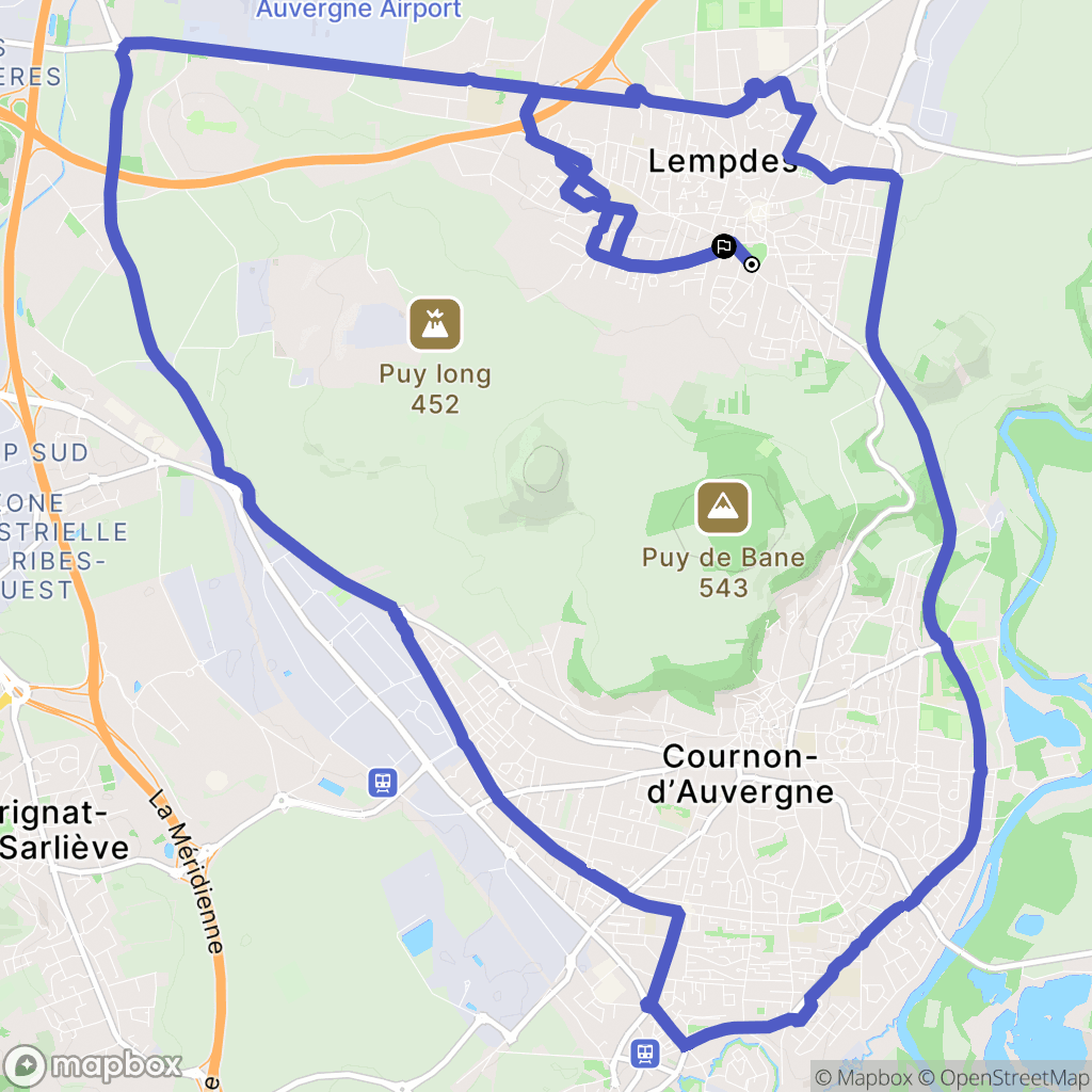 Lempdes : carte du parcours de randonnée - France