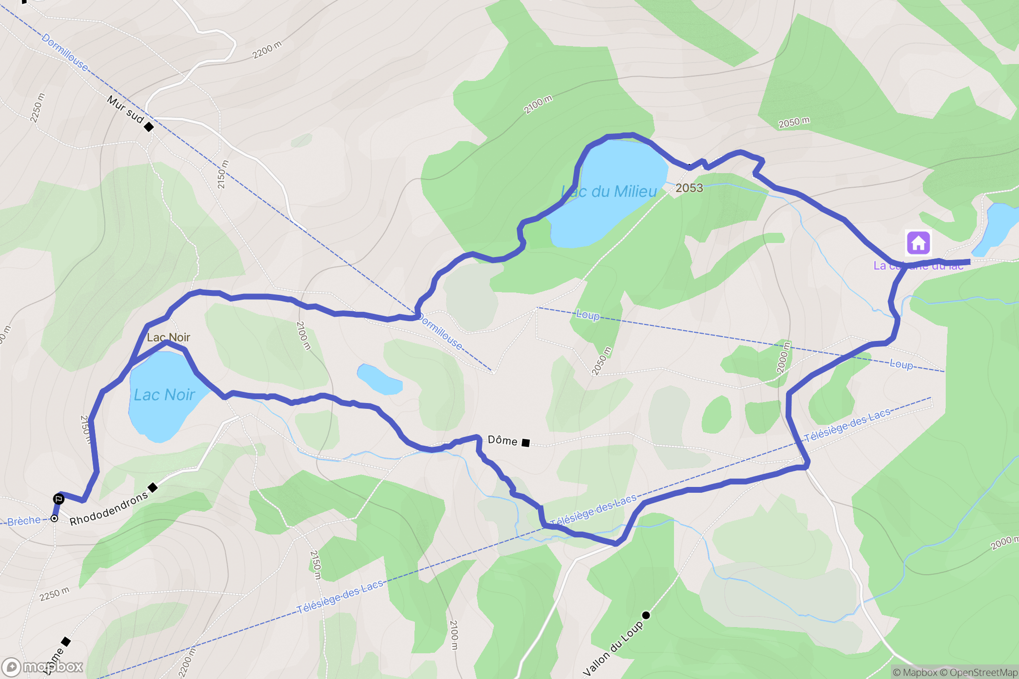 Le Lauzet-Ubaye : carte du parcours de randonnée - France