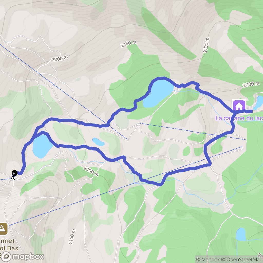 Le Lauzet-Ubaye : carte du parcours de randonnée - France