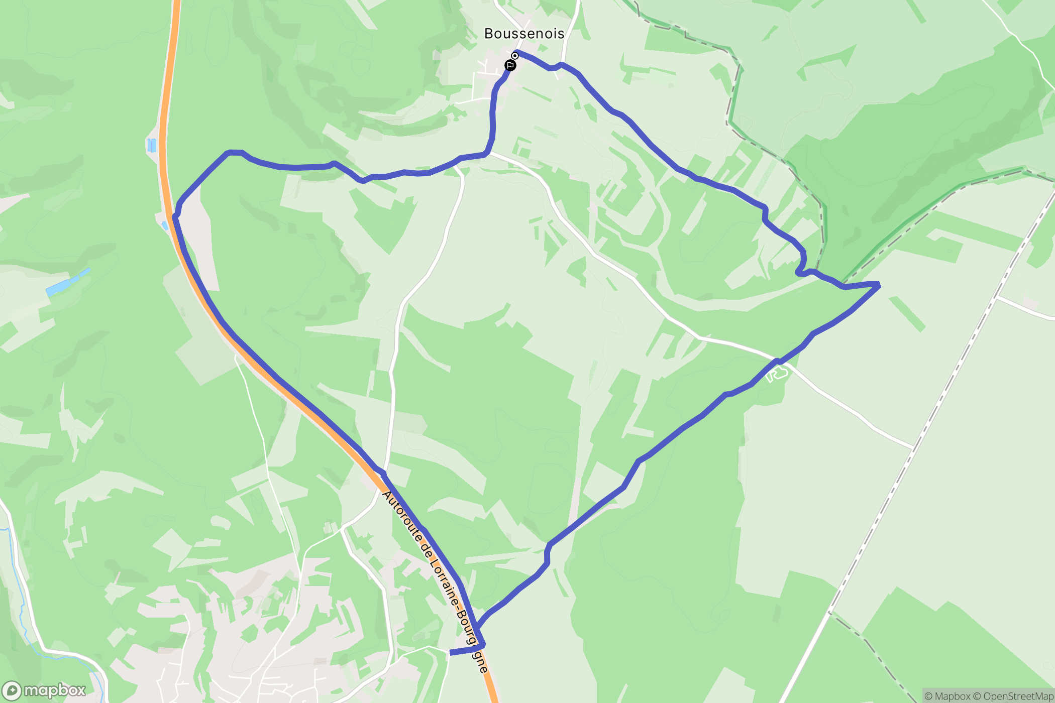 Boussenois : carte du parcours de randonnée - France