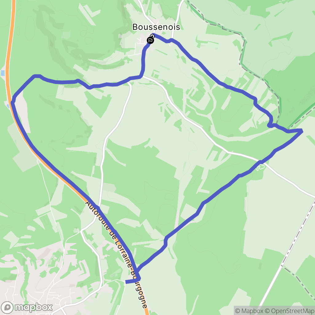Boussenois : carte du parcours de randonnée - France