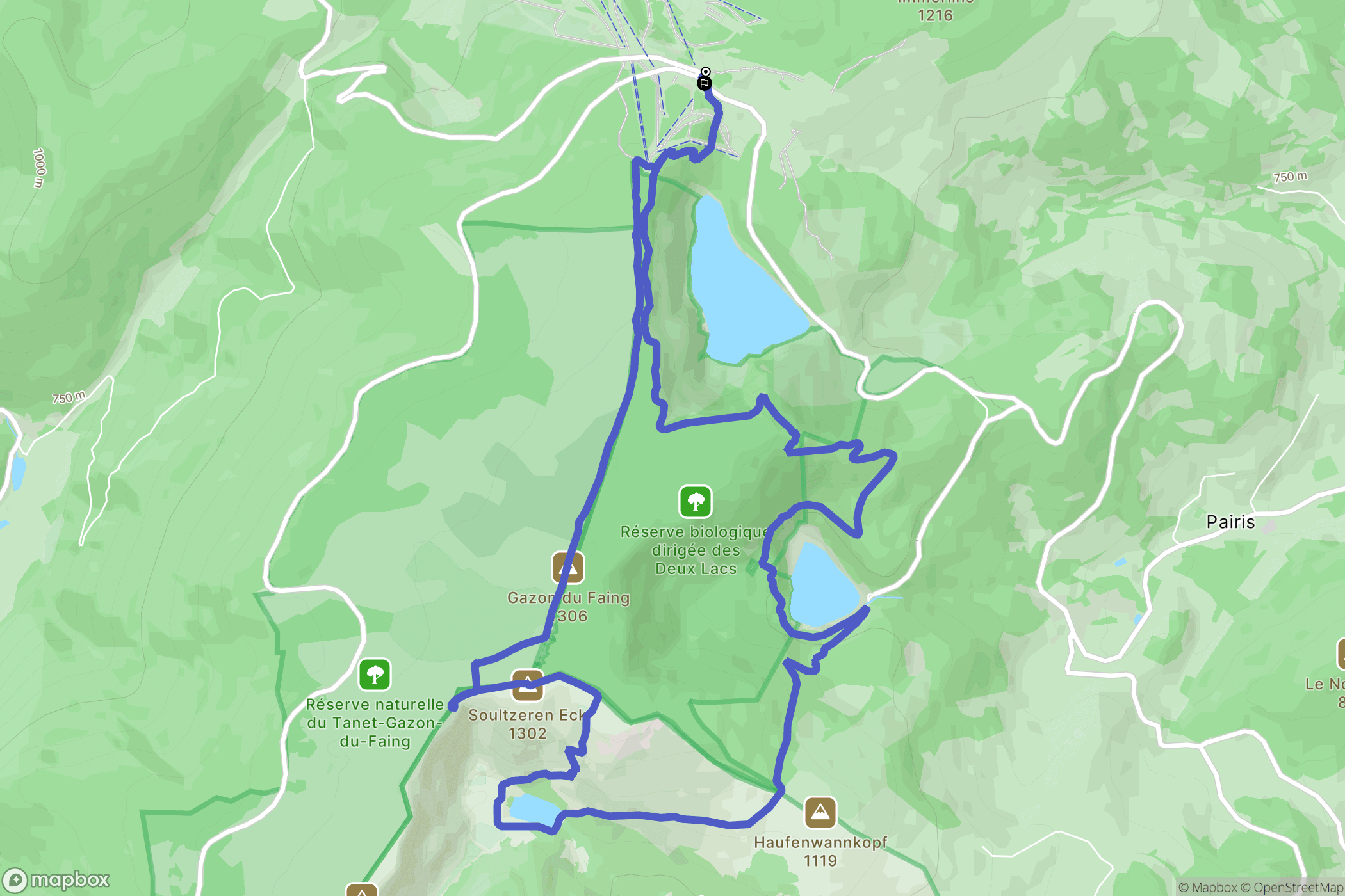 Orbey : carte du parcours de randonnée - France
