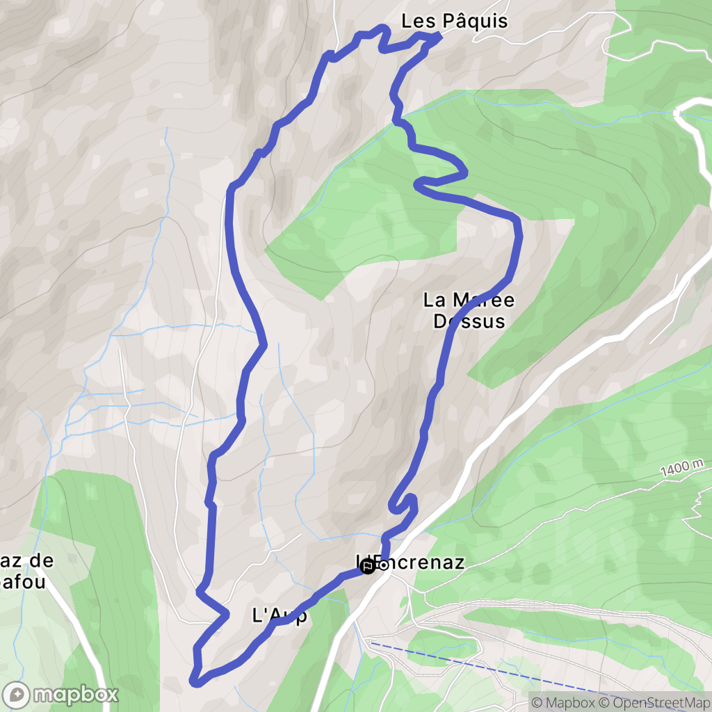 La Côte-d'Arbroz : carte du parcours de randonnée - France