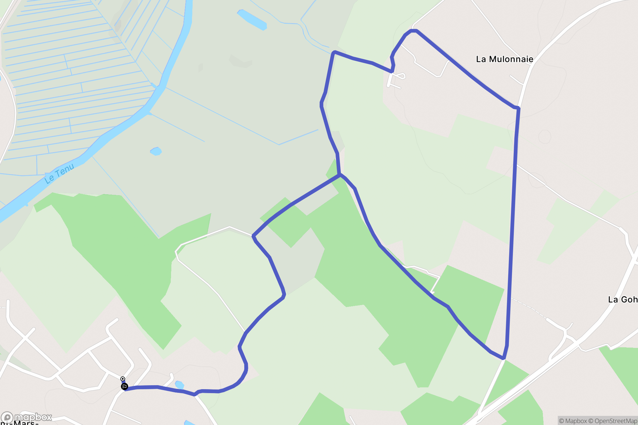 Saint-Mars-de-Coutais : carte du parcours de randonnée - France