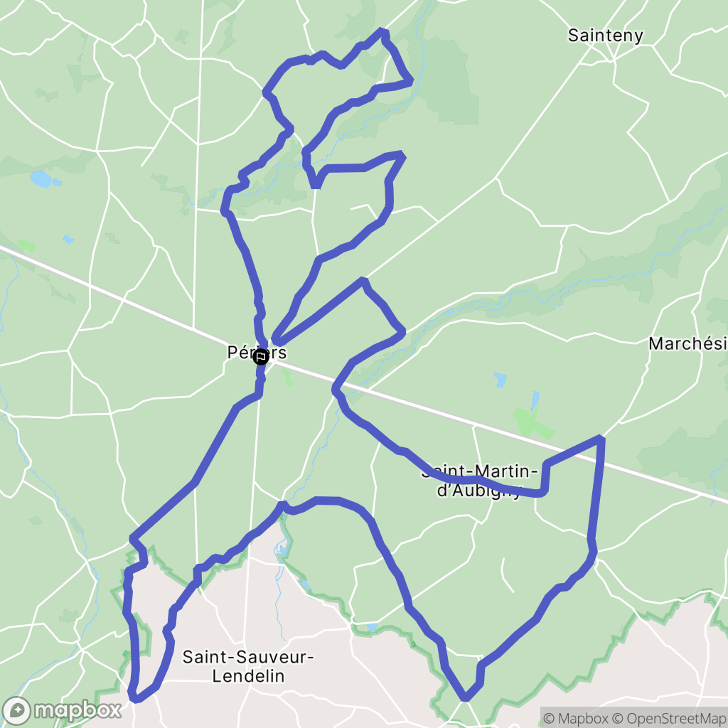 Périers : carte du parcours de randonnée - France