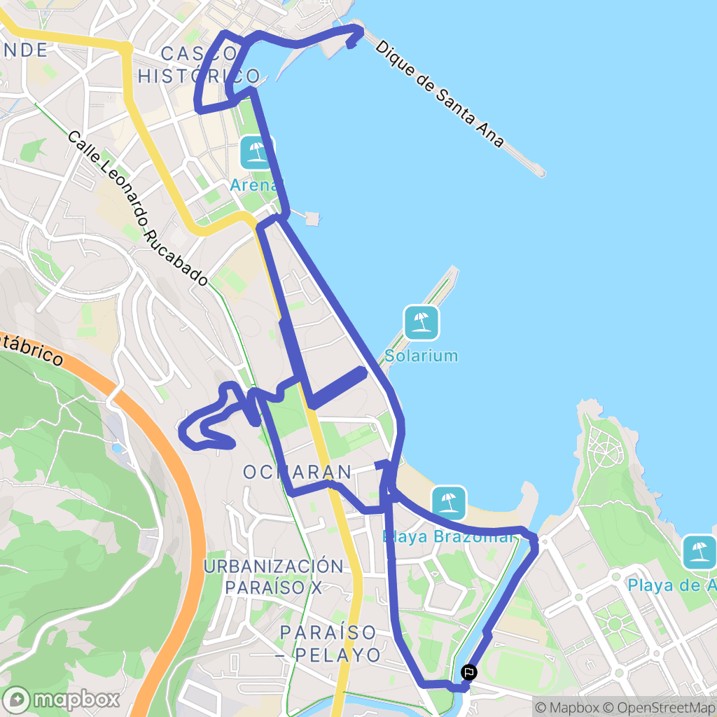 Castro-Urdiales : carte du parcours de randonnée - Spain