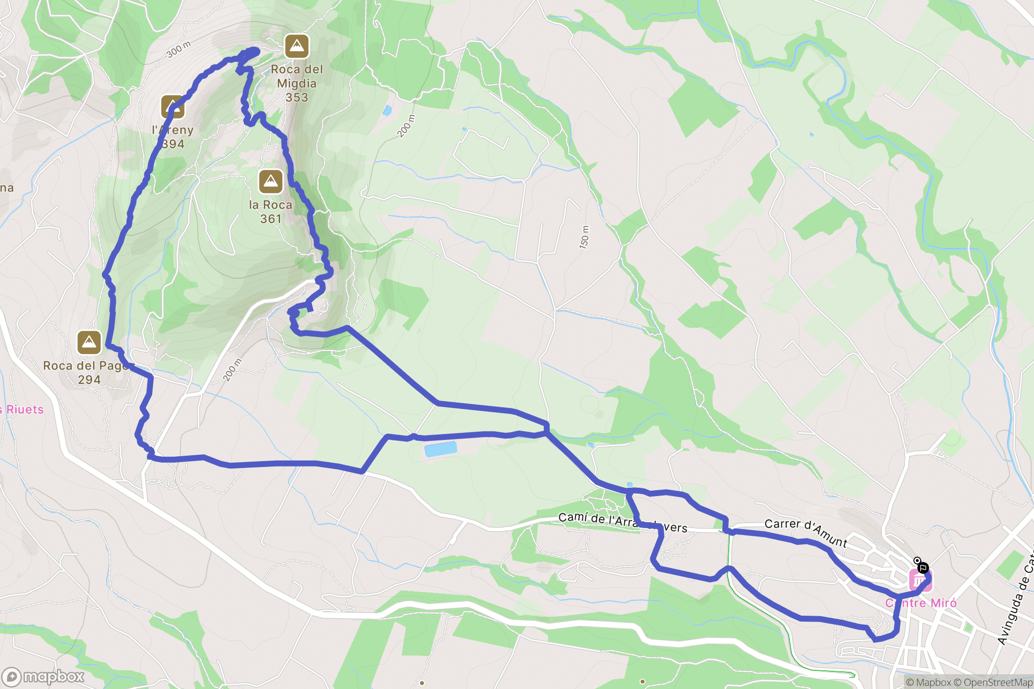 Mont-roig del Camp : carte du parcours de randonnée - Spain