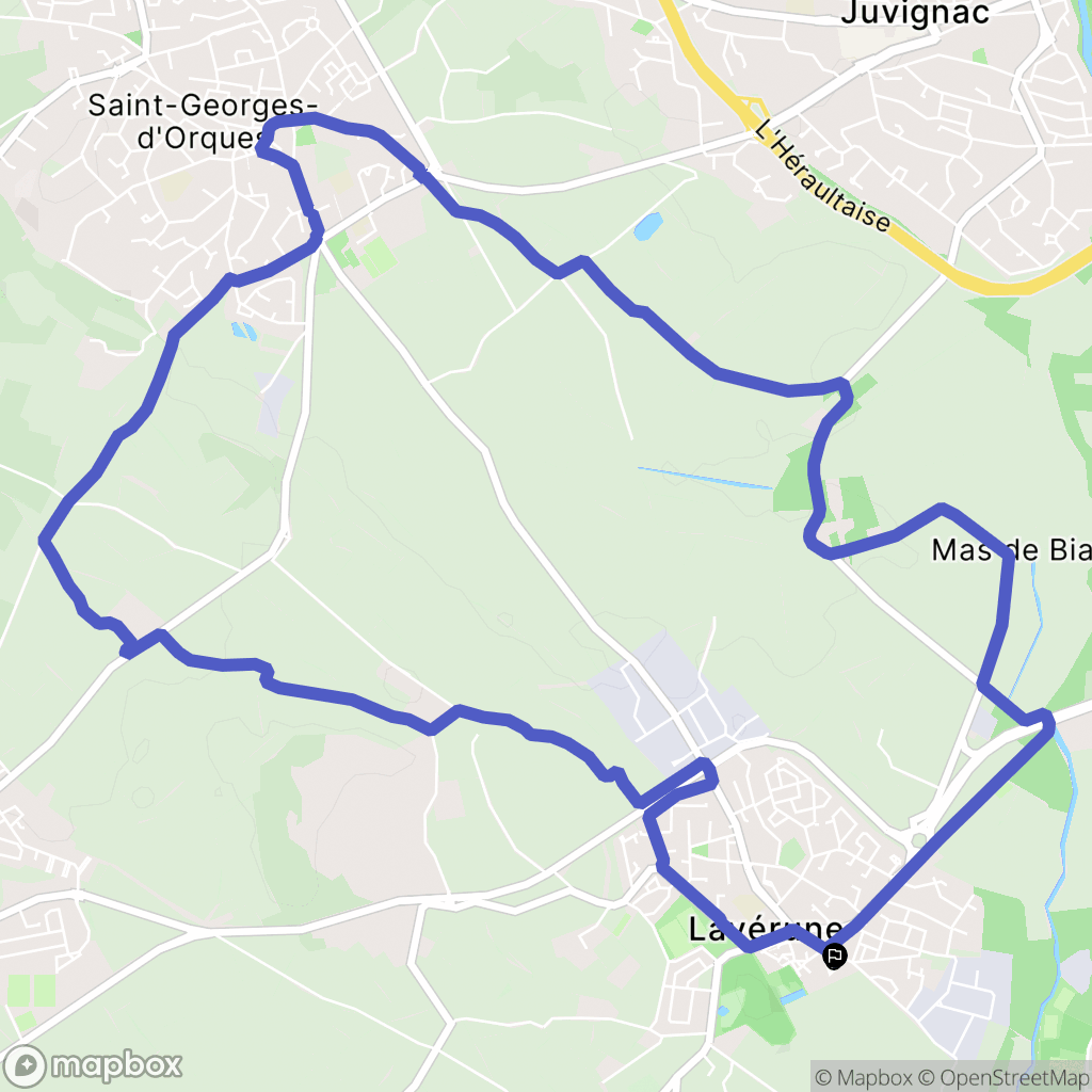Lavérune : carte du parcours de randonnée - France