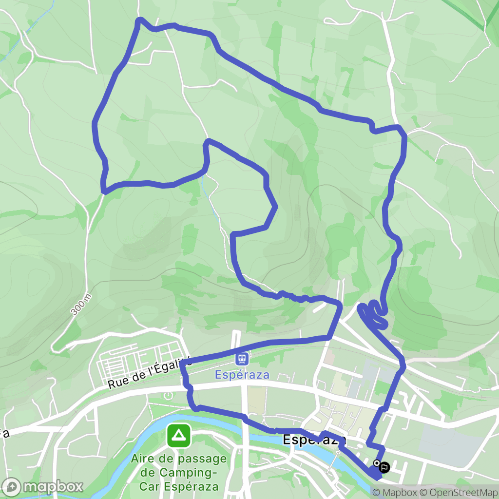 Espéraza : carte du parcours de randonnée - France