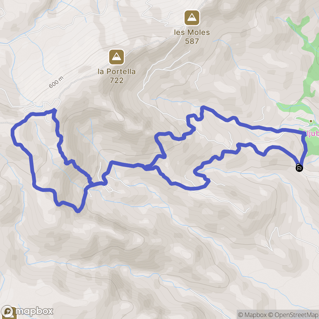 L'Hospitalet de l'Infant : carte du parcours de randonnée - Spain