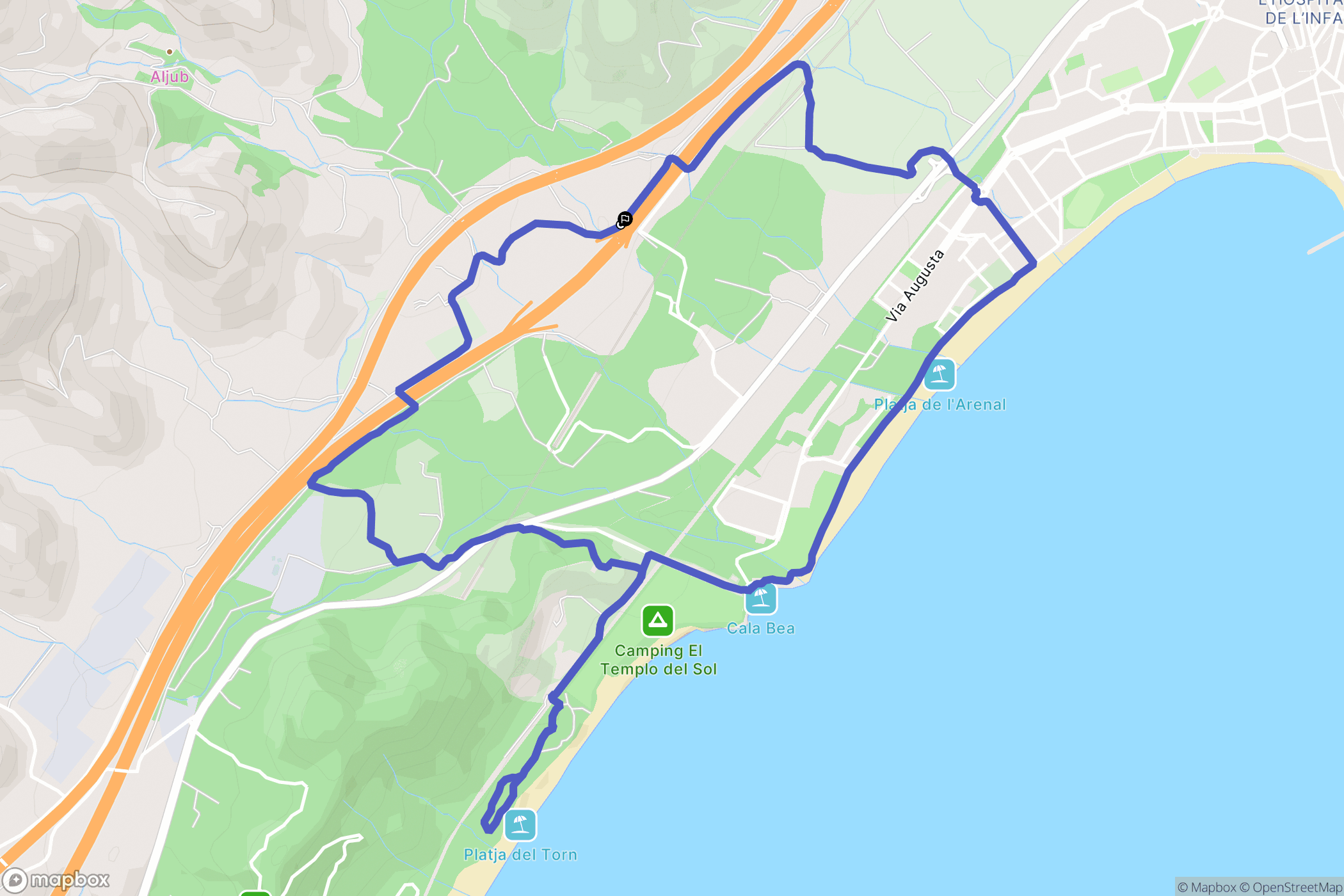 L'Hospitalet de l'Infant : carte du parcours de randonnée - Spain