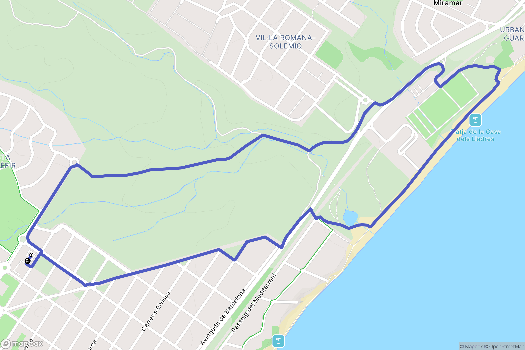 Mont-roig del Camp : carte du parcours de randonnée - Spain