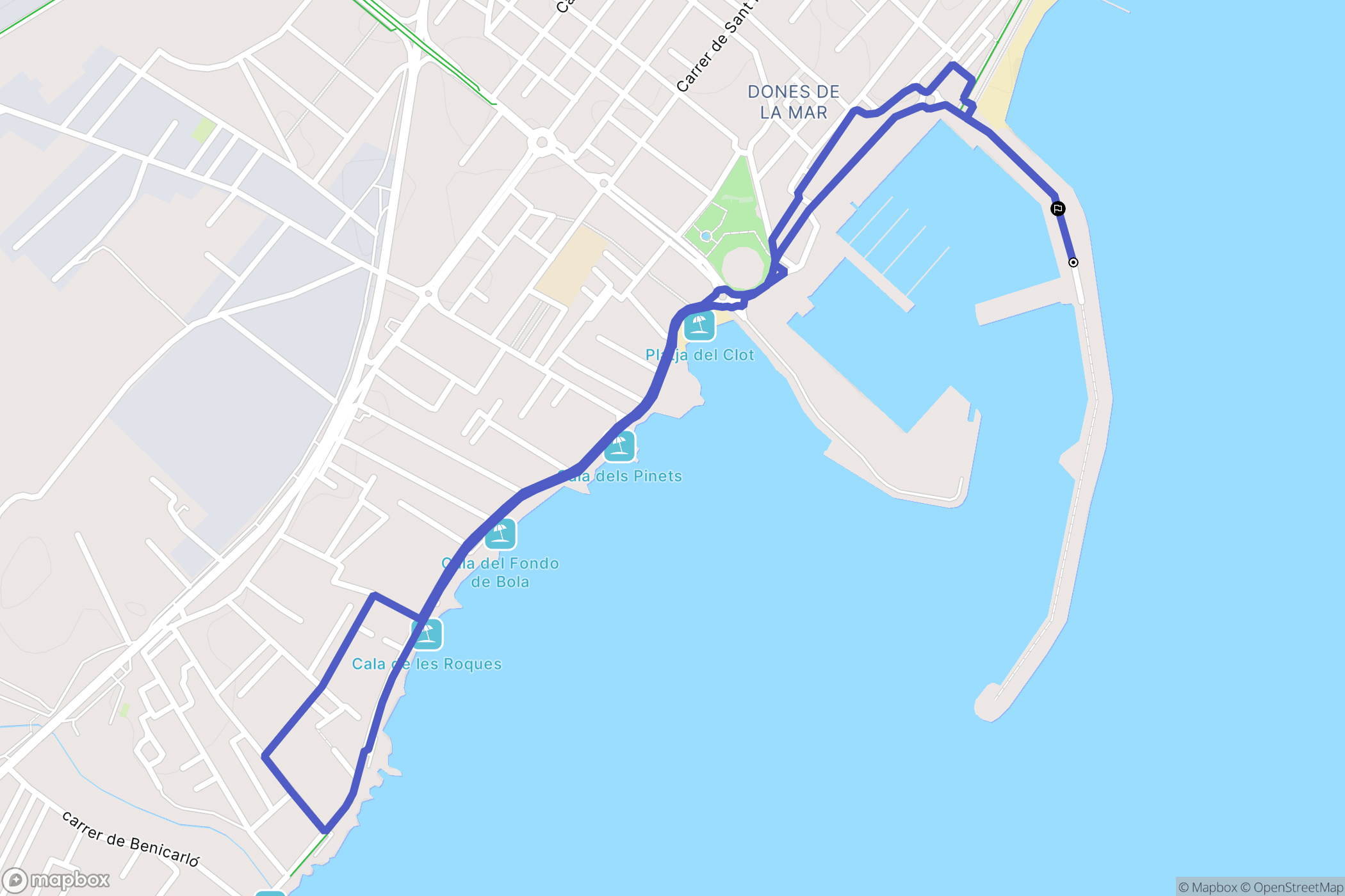 Vinaròs : carte du parcours de randonnée - Spain