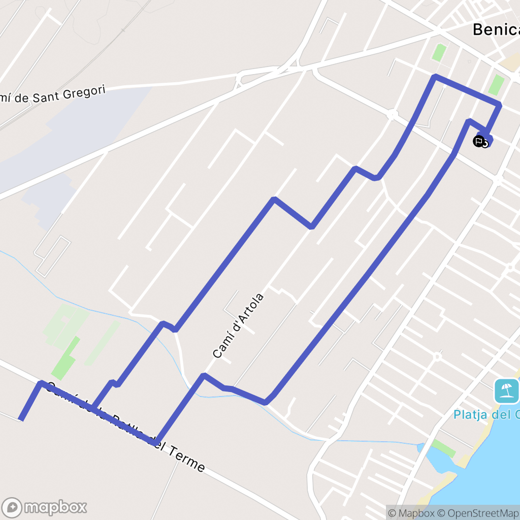 Benicarló : carte du parcours de randonnée - Spain