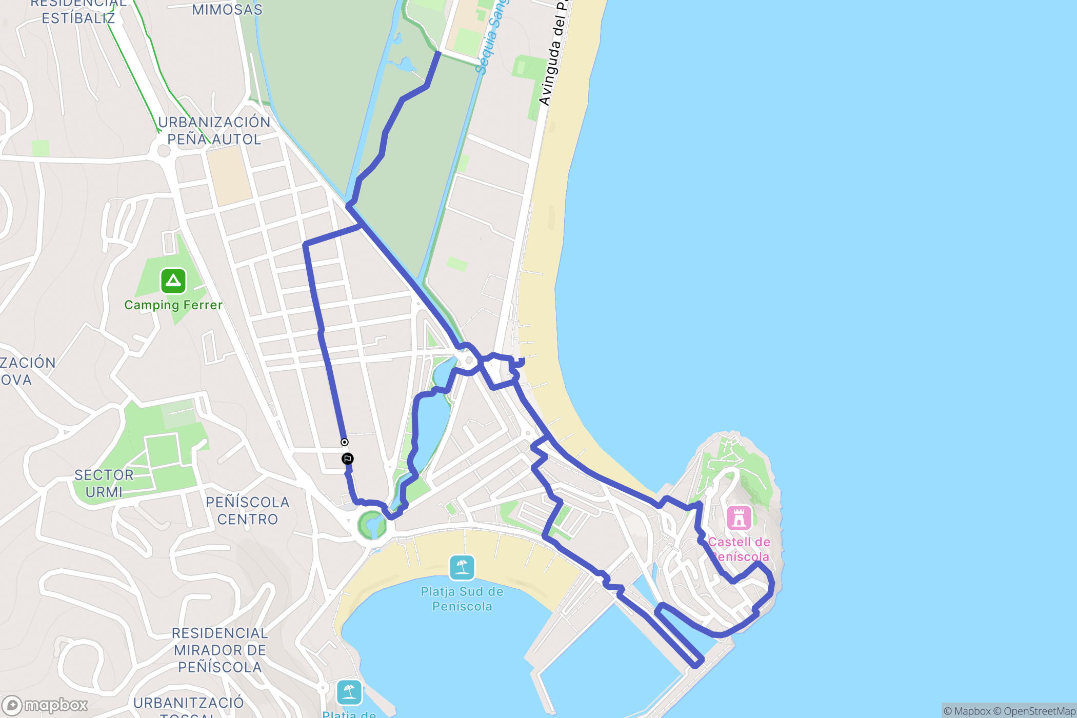 Peníscola : carte du parcours de randonnée - Spain
