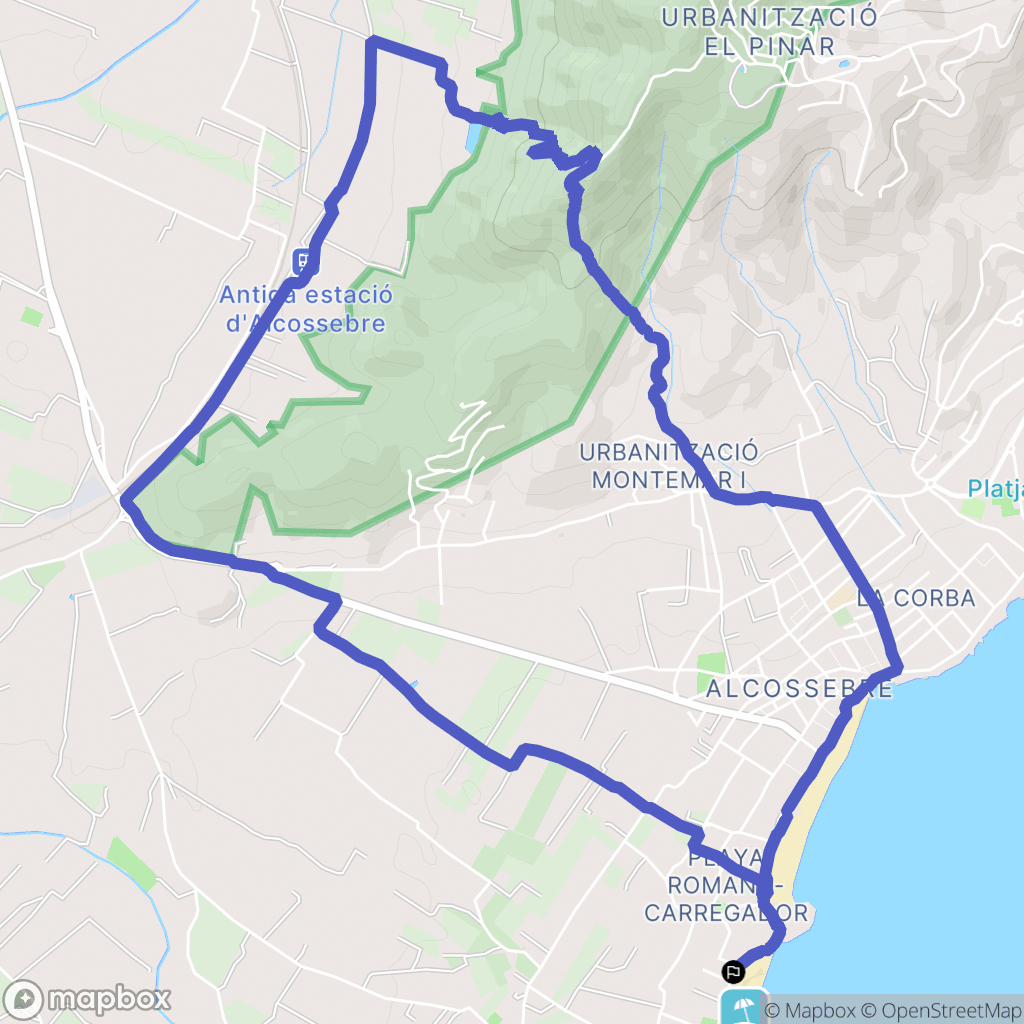 Alcocéber : carte du parcours de randonnée - Spain