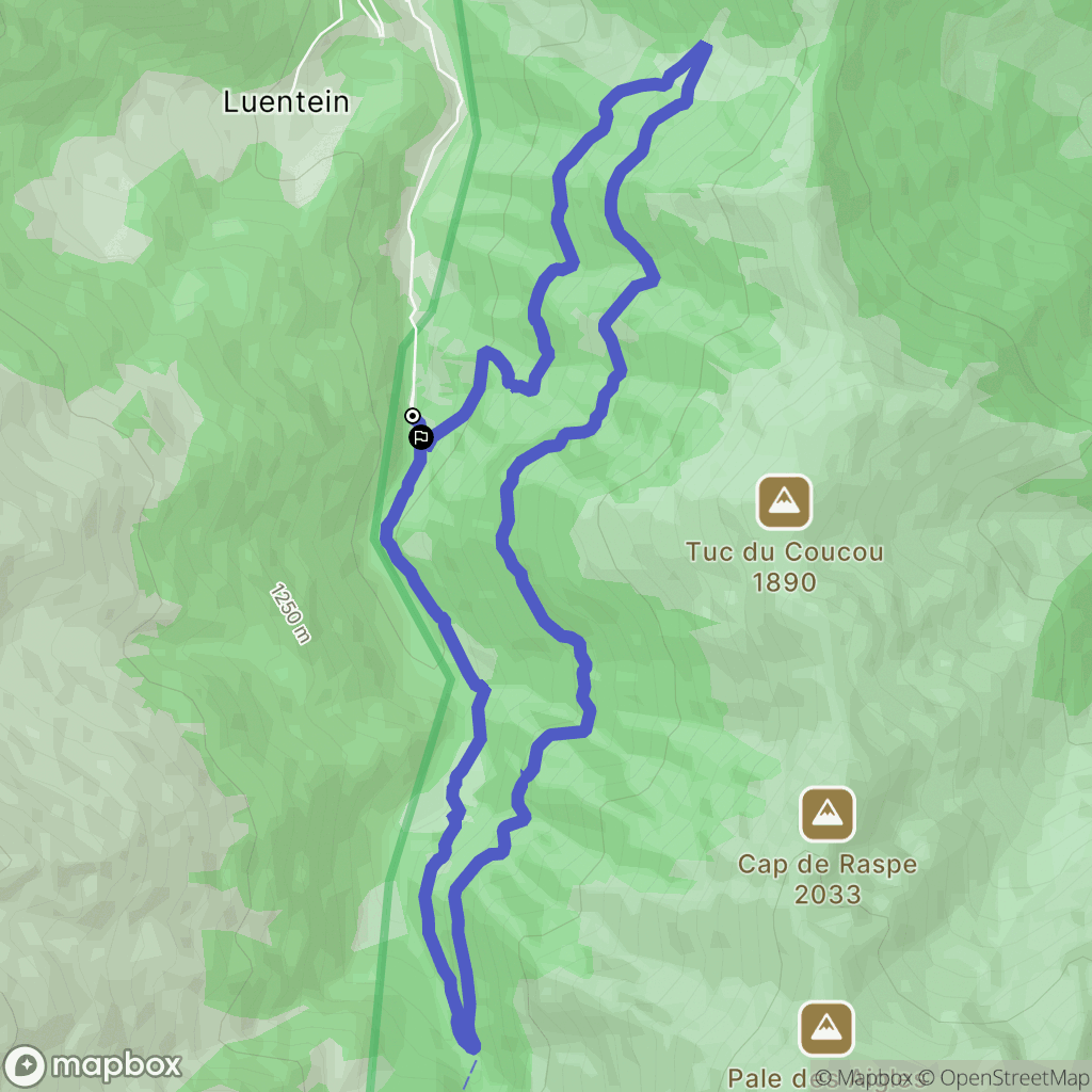 Bonac-Irazein : carte du parcours de randonnée - France