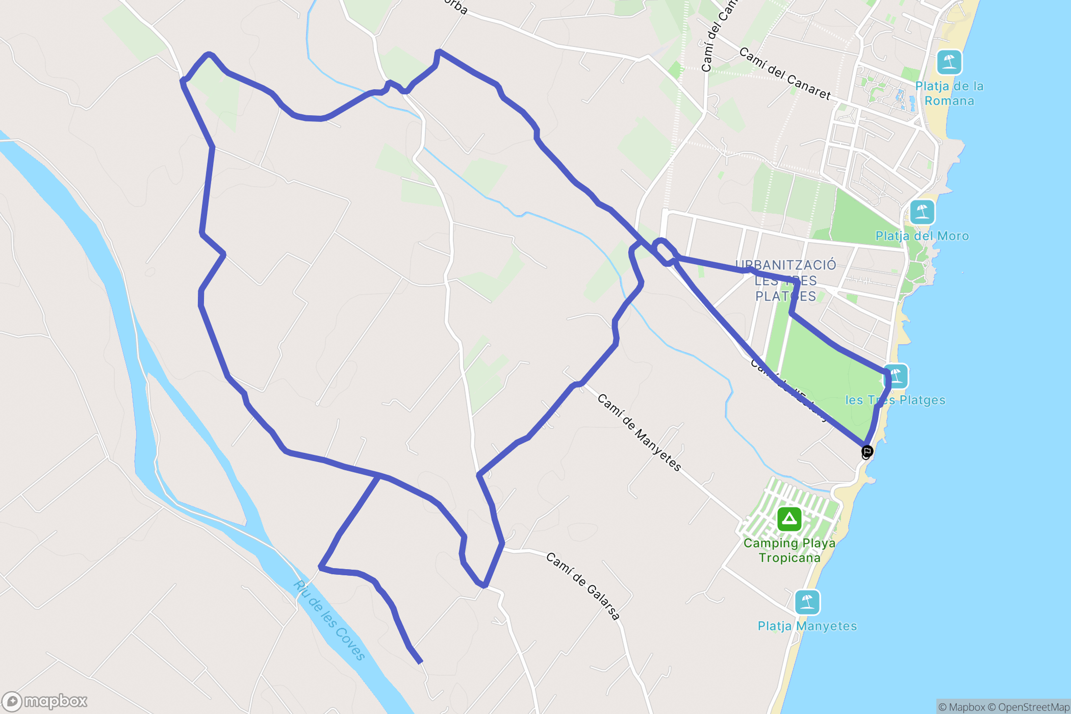 Alcalà de Xivert : carte du parcours de randonnée - Spain