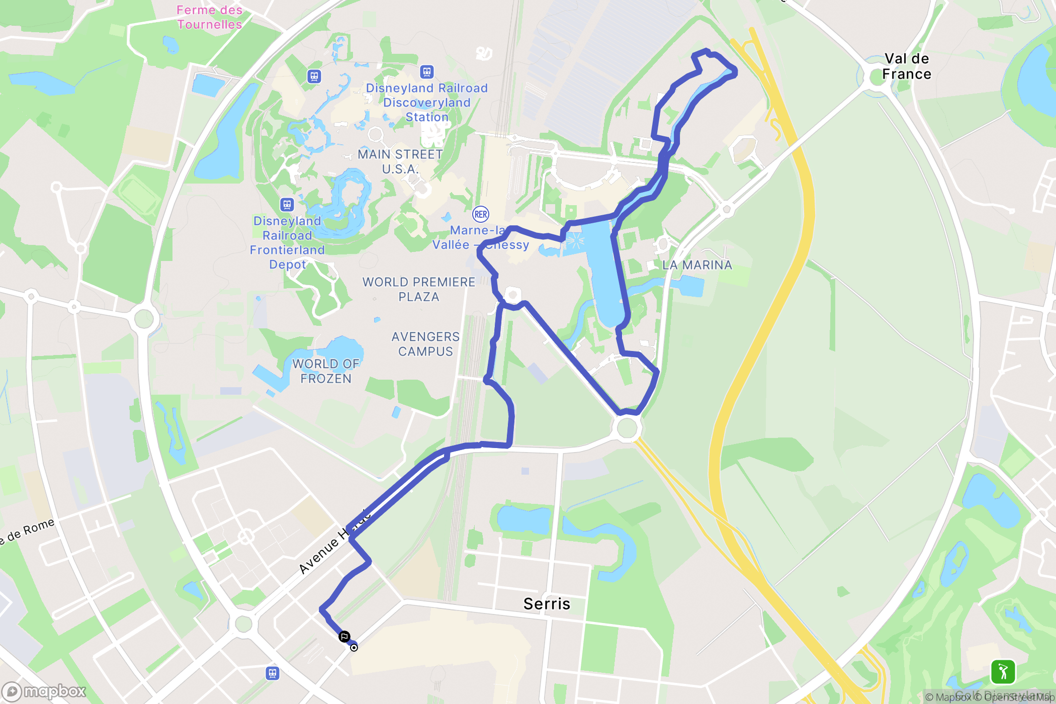 Serris : carte du parcours de randonnée - France