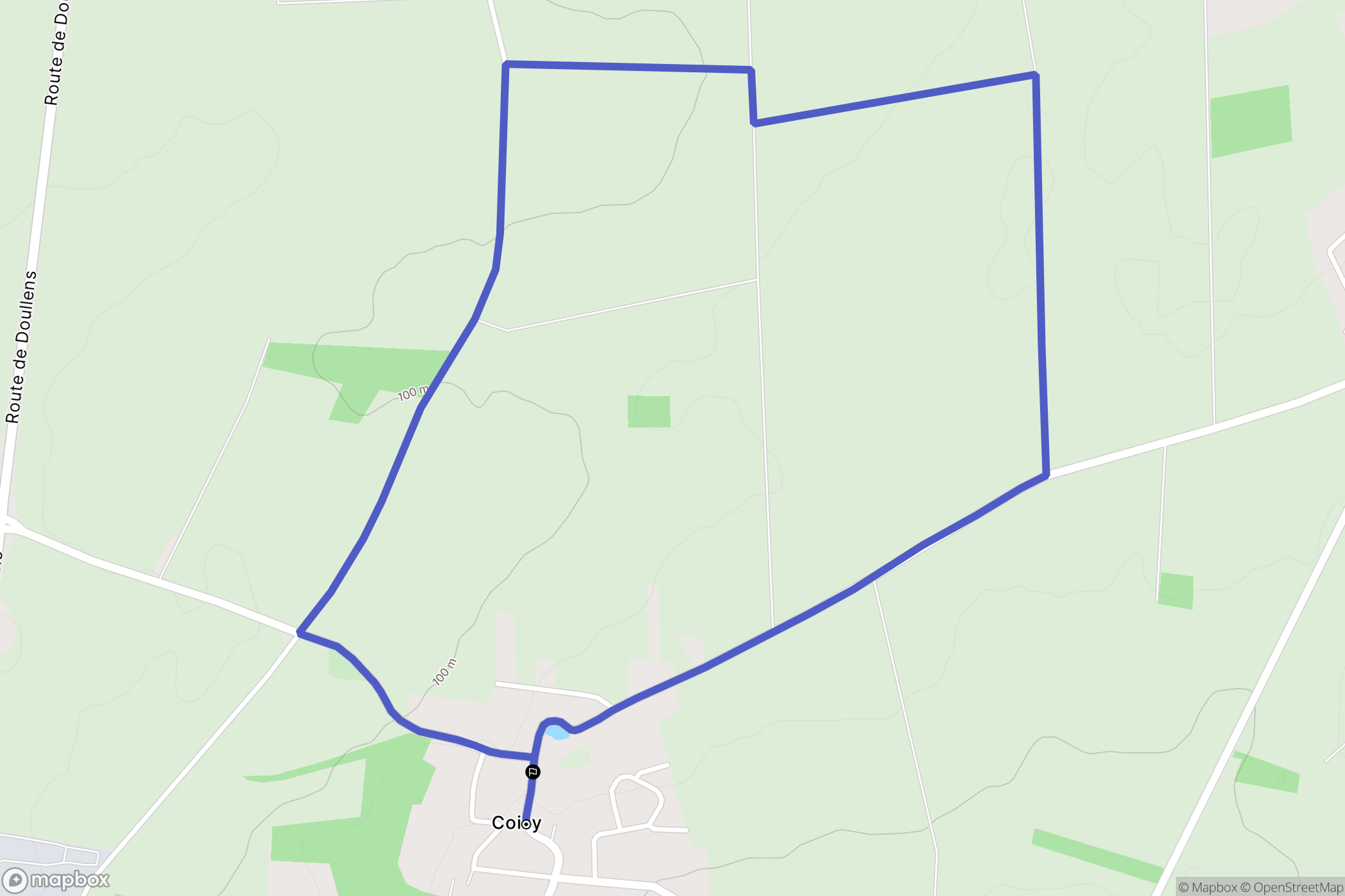 Coisy : carte du parcours de randonnée - France