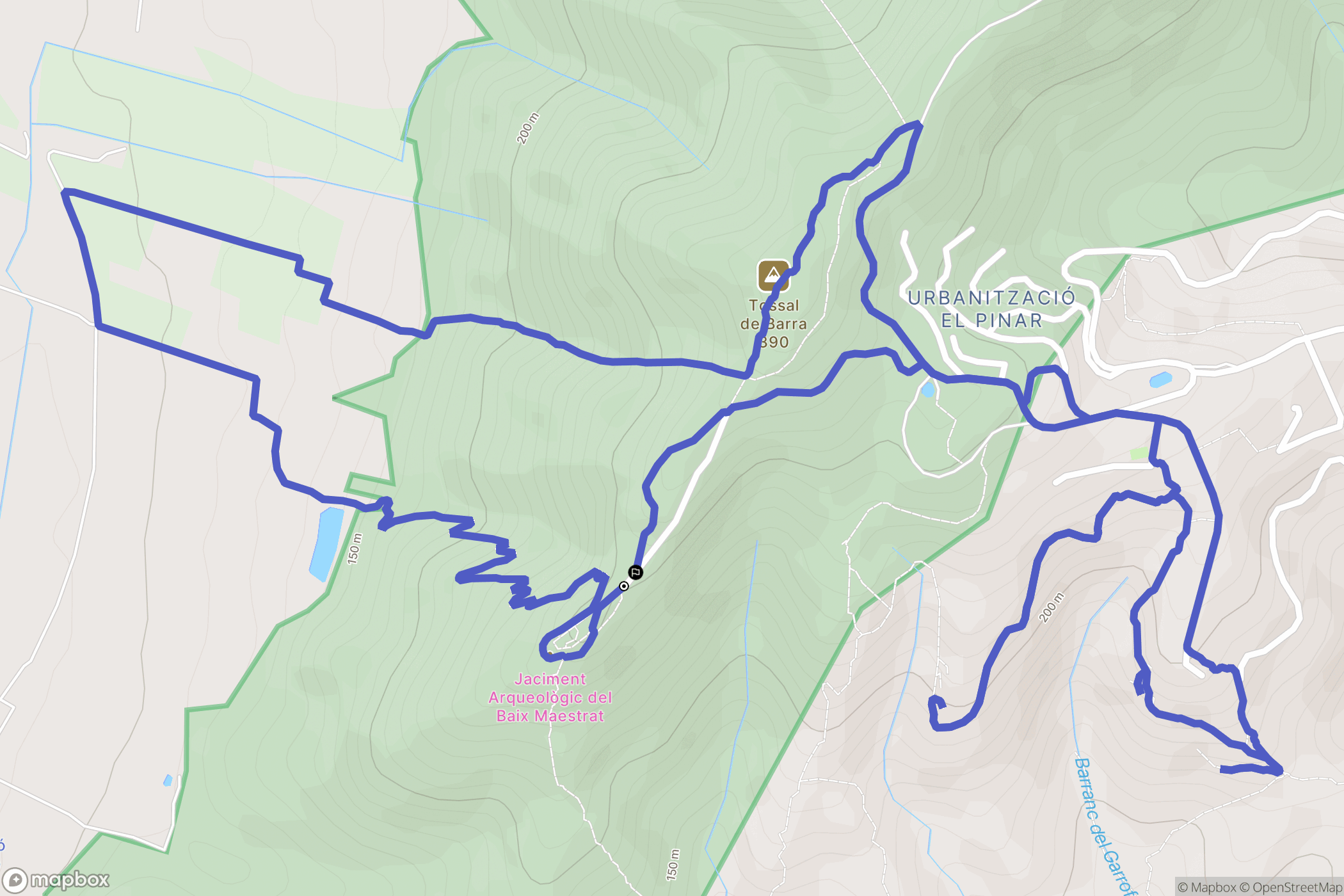 : carte du parcours de randonnée - Spain