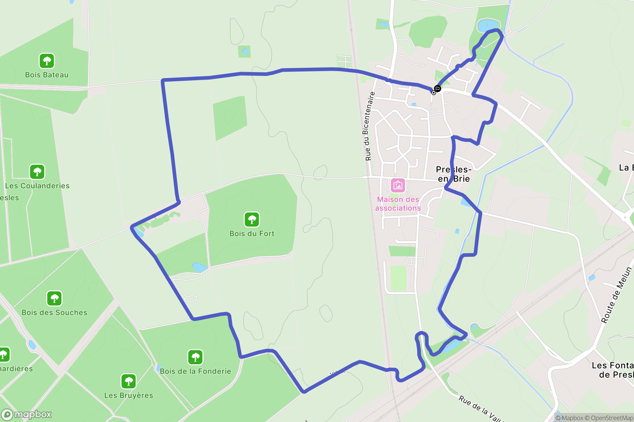 Presles-en-Brie : carte du parcours de randonnée - France