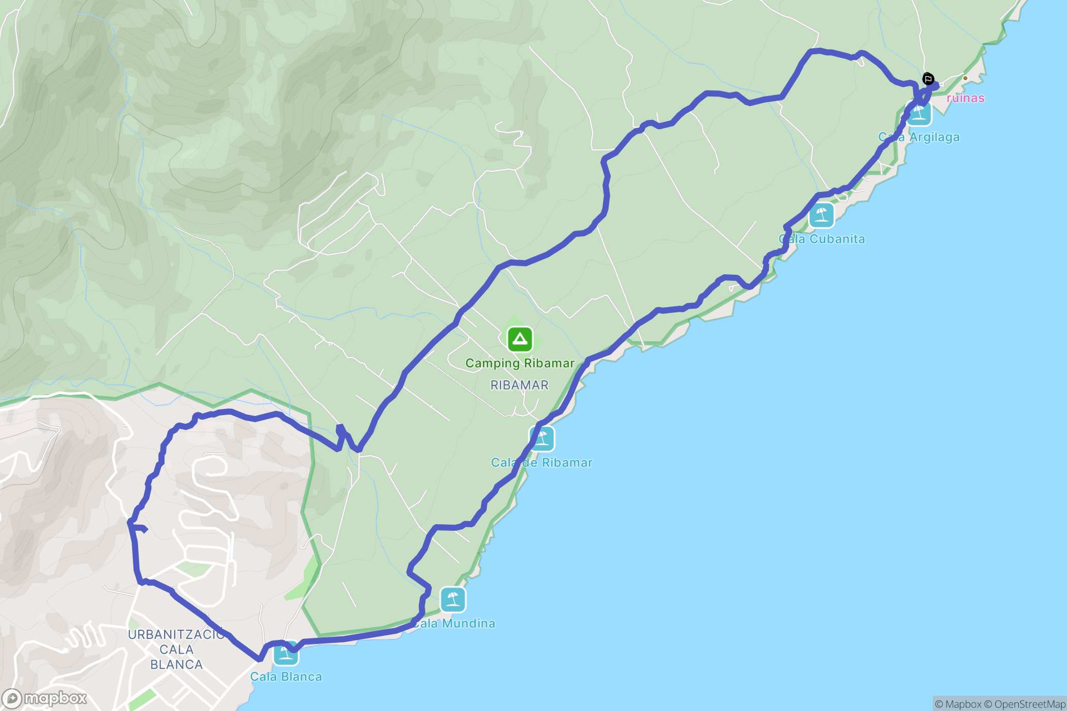 Peñíscola : carte du parcours de randonnée - Spain