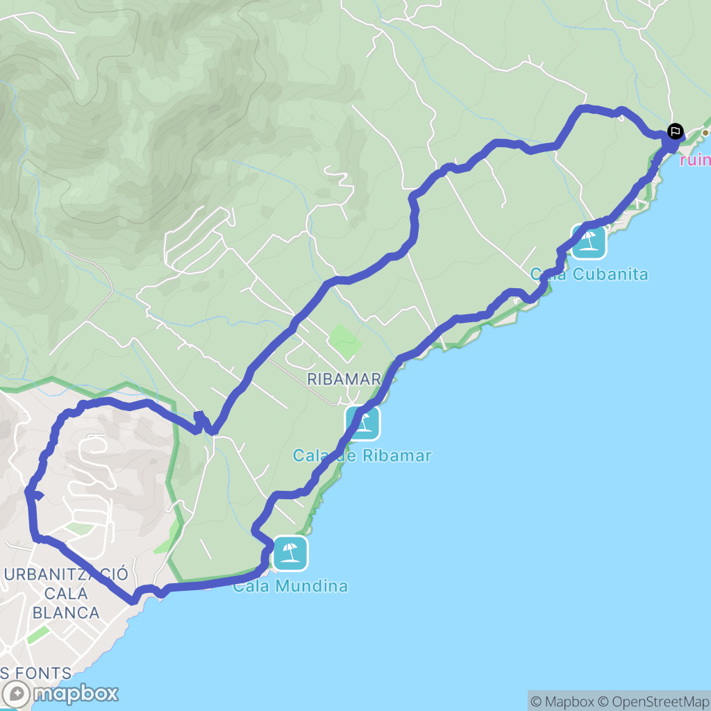 Peñíscola : carte du parcours de randonnée - Spain
