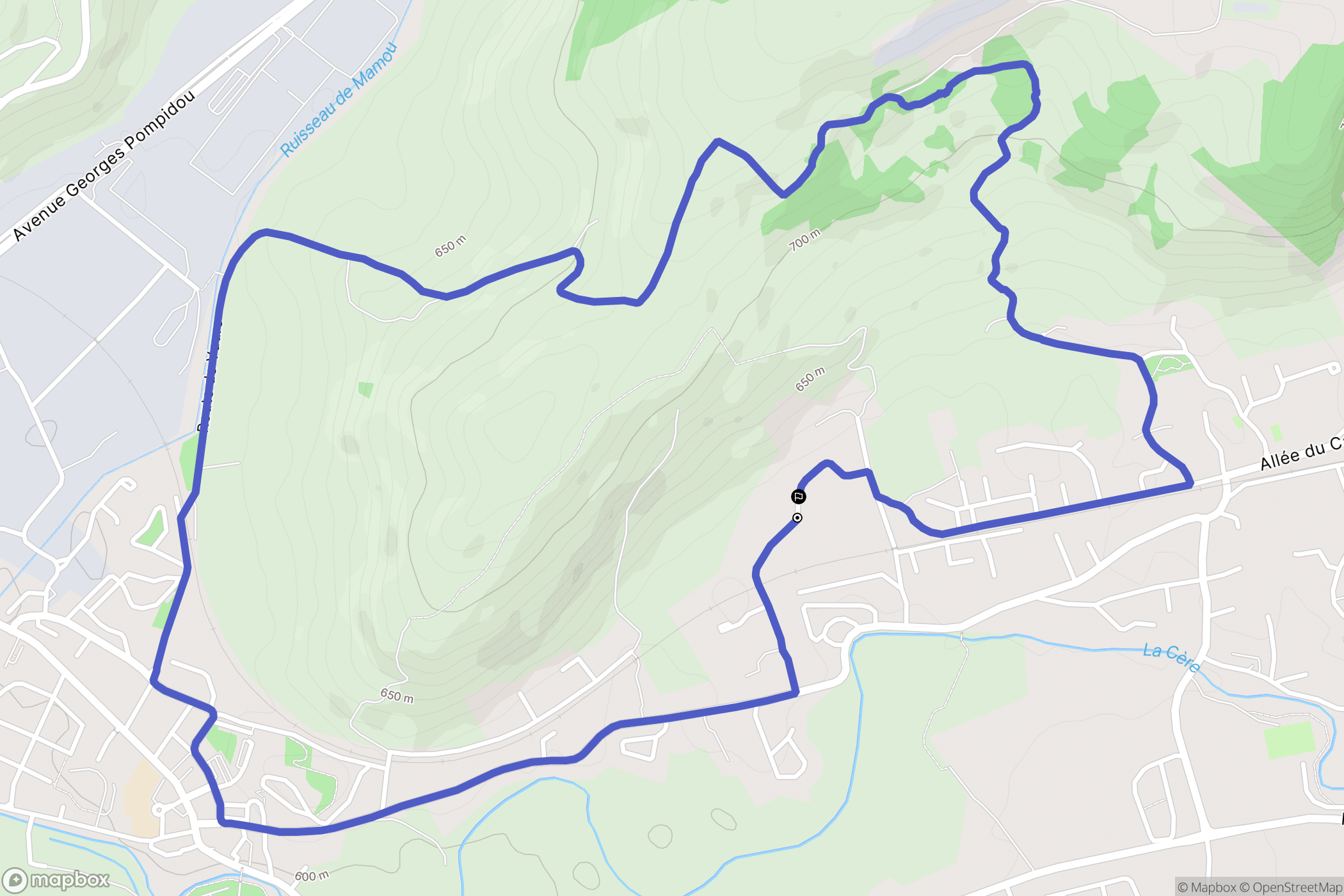 Arpajon-sur-Cère : carte du parcours de randonnée - France