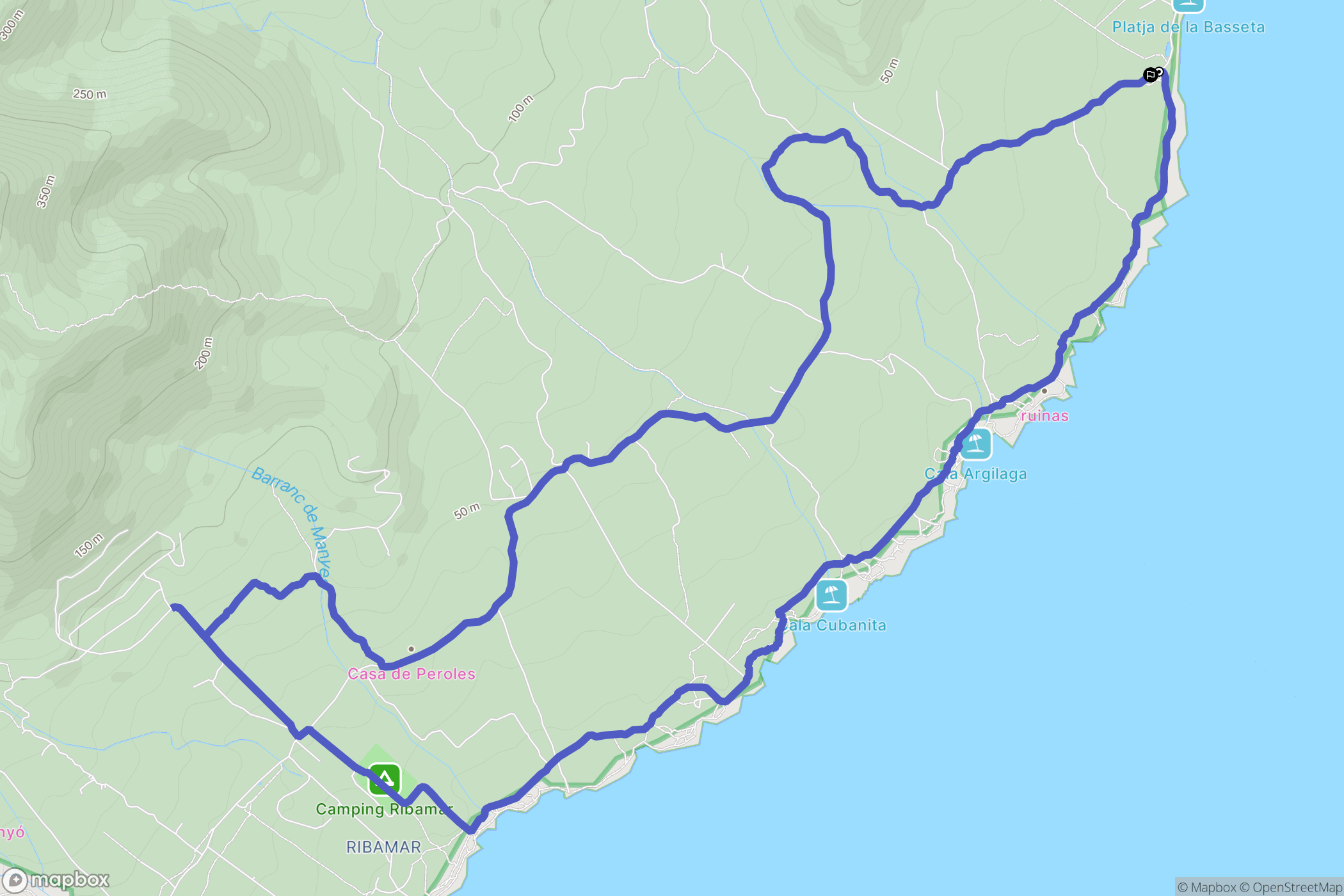 Peníscola : carte du parcours de randonnée - Spain