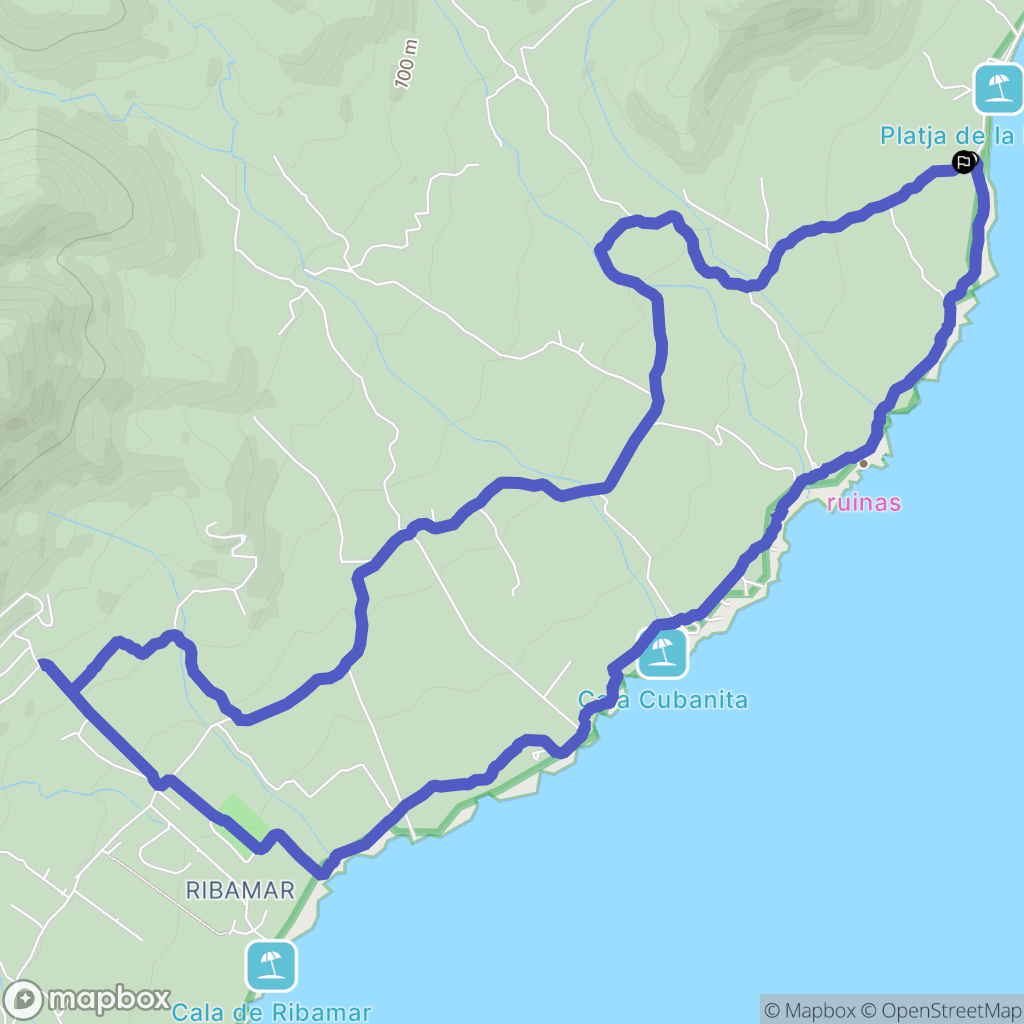 Peníscola : carte du parcours de randonnée - Spain