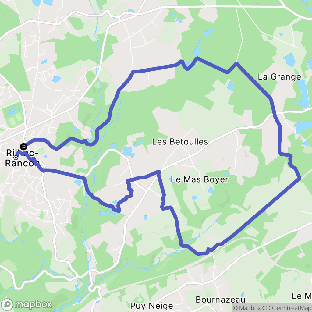 Rilhac-Rancon : carte du parcours de randonnée - France