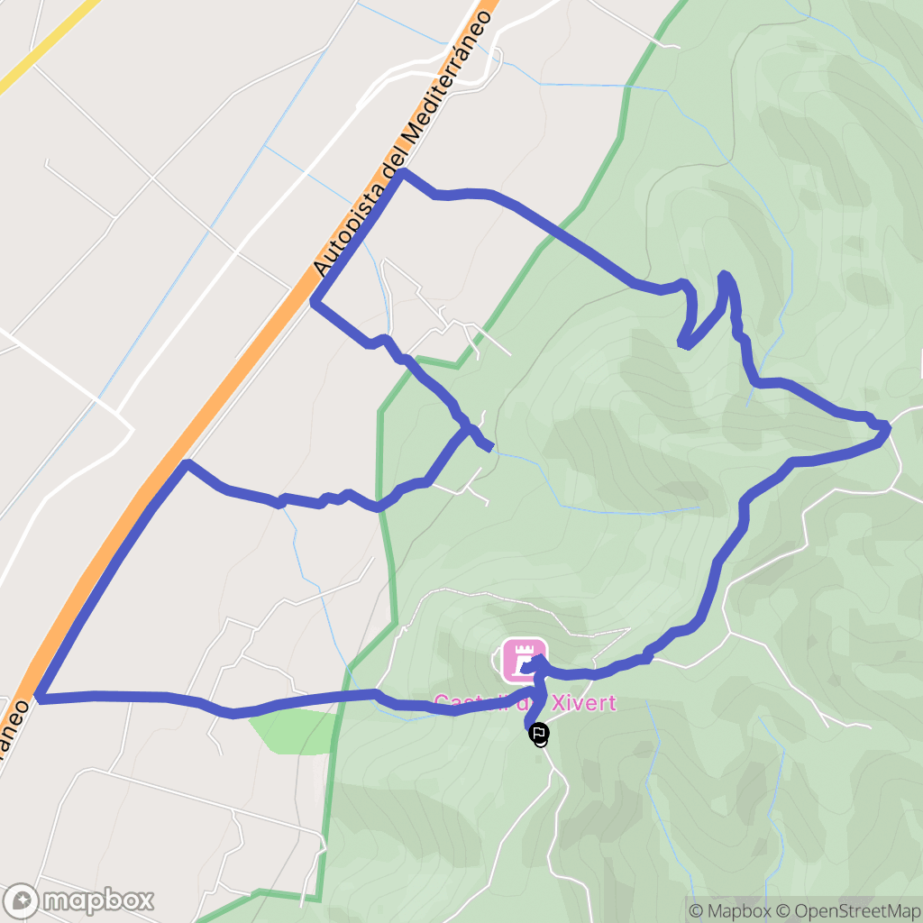 Alcalà de Xivert : carte du parcours de randonnée - Spain