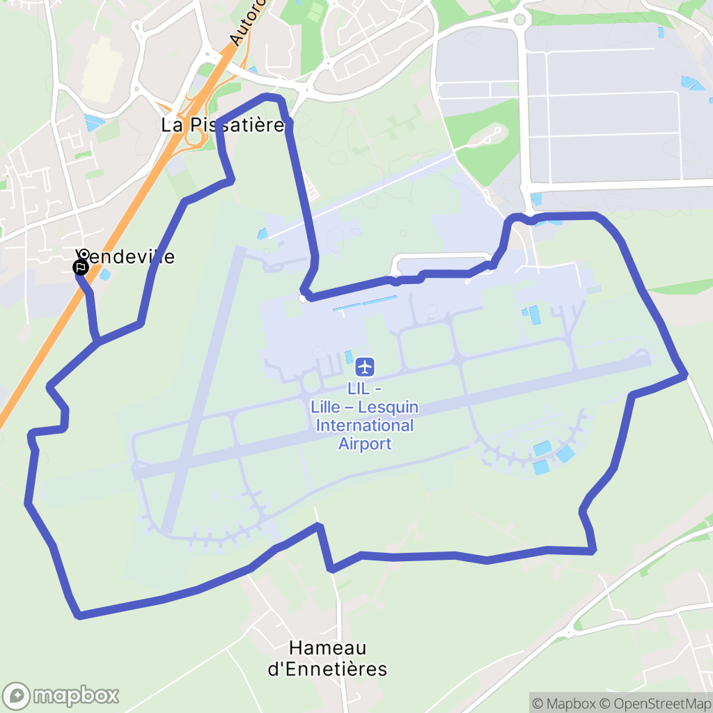 Vendeville : carte du parcours de randonnée - France