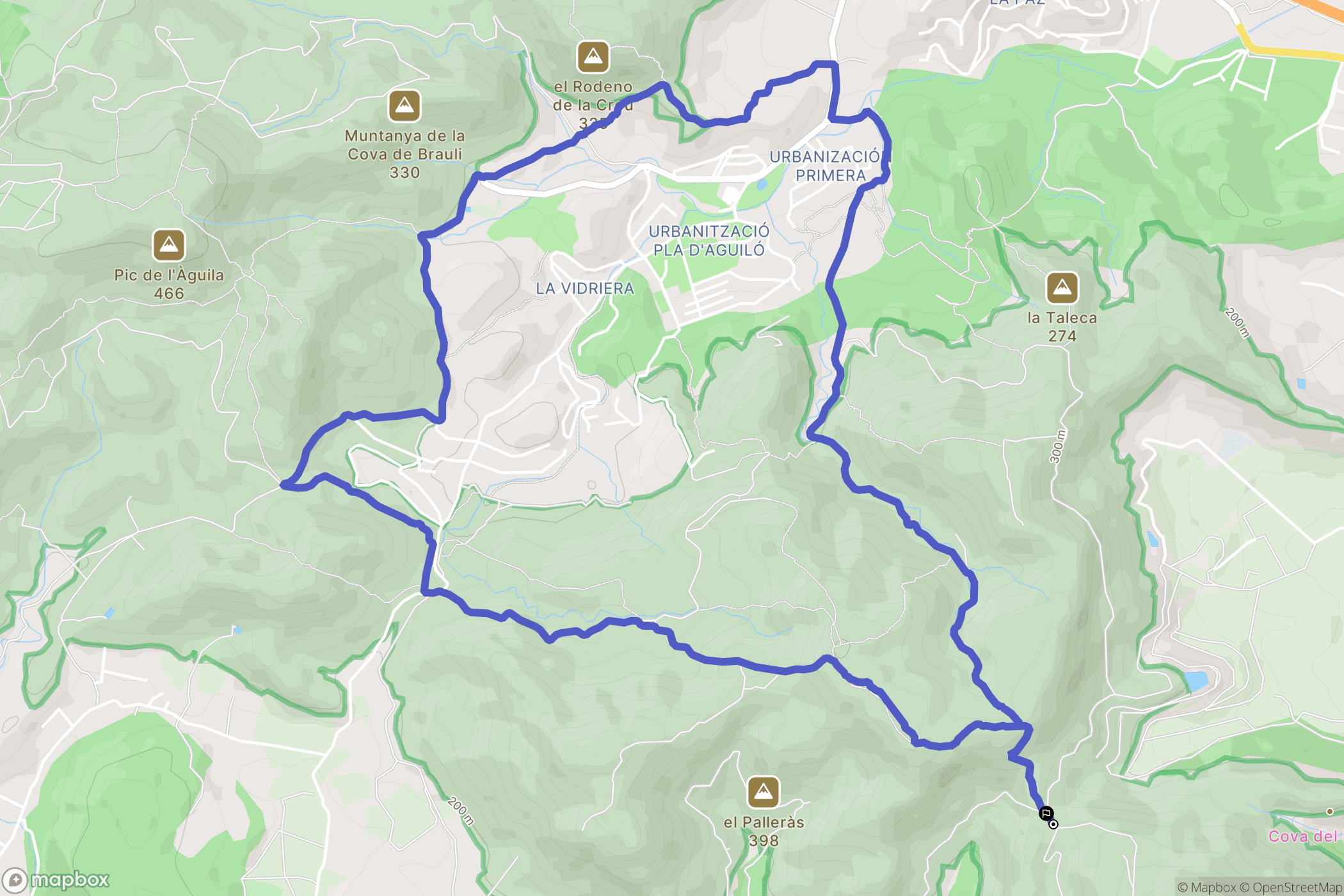 Sagunto : carte du parcours de randonnée - Spain